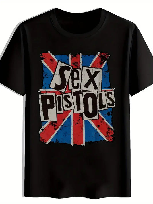 Чорна футболка для чоловіків з графічним зображенням "Sex-Pistols"